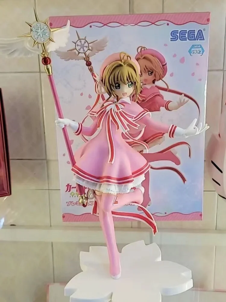 22cm originale Sega Action Figure Cardcaptor Sakura Kinomoto Sakura Kawaii Pvc Anime Figure Collection modello Room Decor Gift