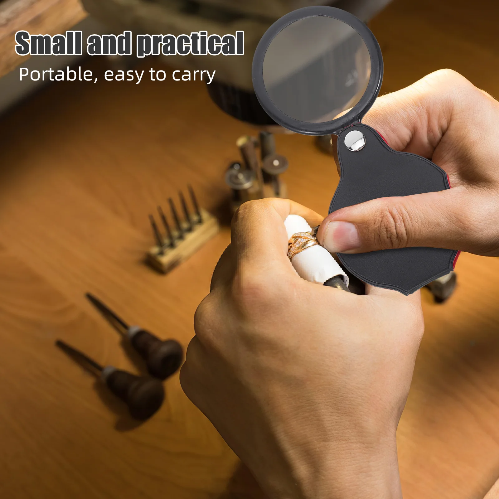 

4pcs Portable Folding Magnifier 10X Compact Pocket Magnifying Glass For Science Reading Maps Mini Lens Tool Durable