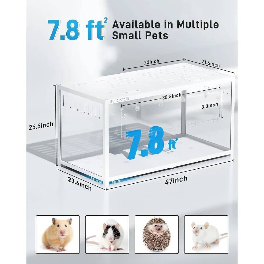 قفص الهامستر 3.0: قفص فأر معدني كبير قابل للتكديس مع وصول علوي سهل التجميع 47 لتر × 23.6 وات × 25.5 ارتفاع بوصة هامستر السوري القزم #2