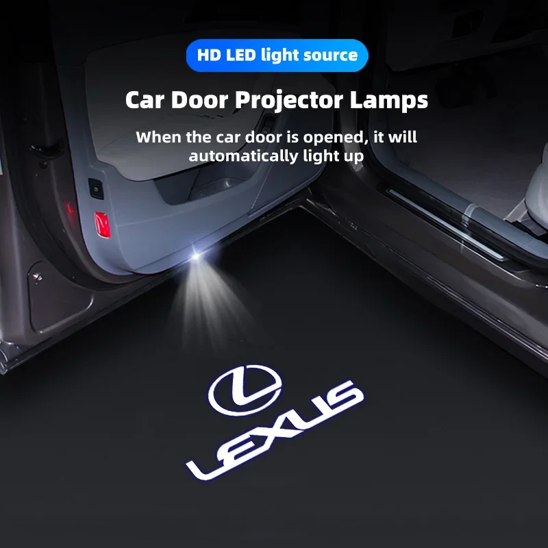 

2Pcs LED Car Door Projector Lamps Welcome Lights Accessories For Lexus F-SPORT ES RX NX LS UX LM LX GX LC RZ IS CT GS RC HS SC