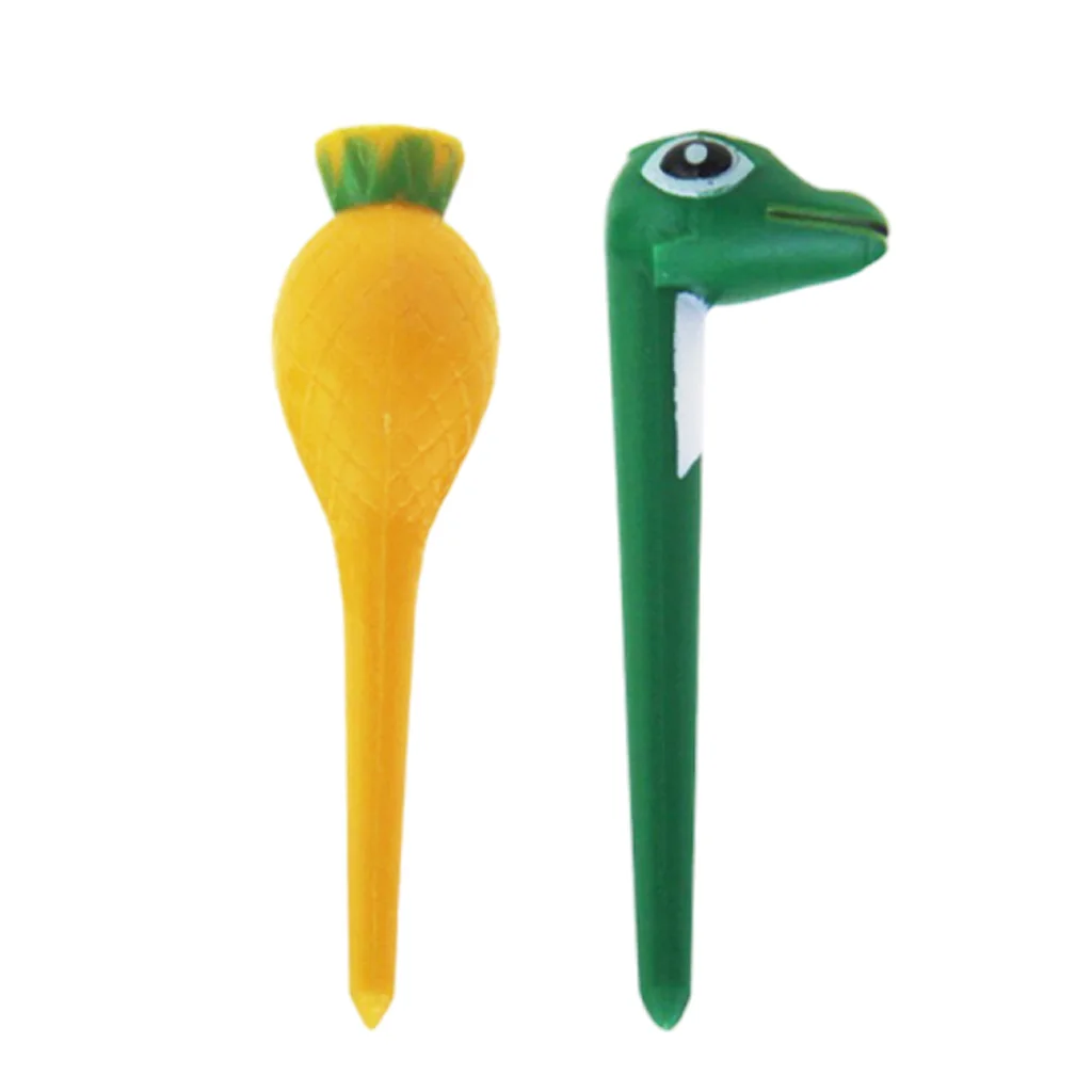 

1 professional tees 70mm/2.76inch Yellow/Green Plastic Cartoon Practice Tool Unbreakable Durable Stable Pin Golfer