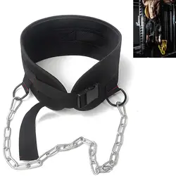 Gewichtheffen Dip Riem Met Ketting Zware Core Ondersteuning Voor Fitness Bodybuilding Trek Sterkte Training Belasting Taille Band