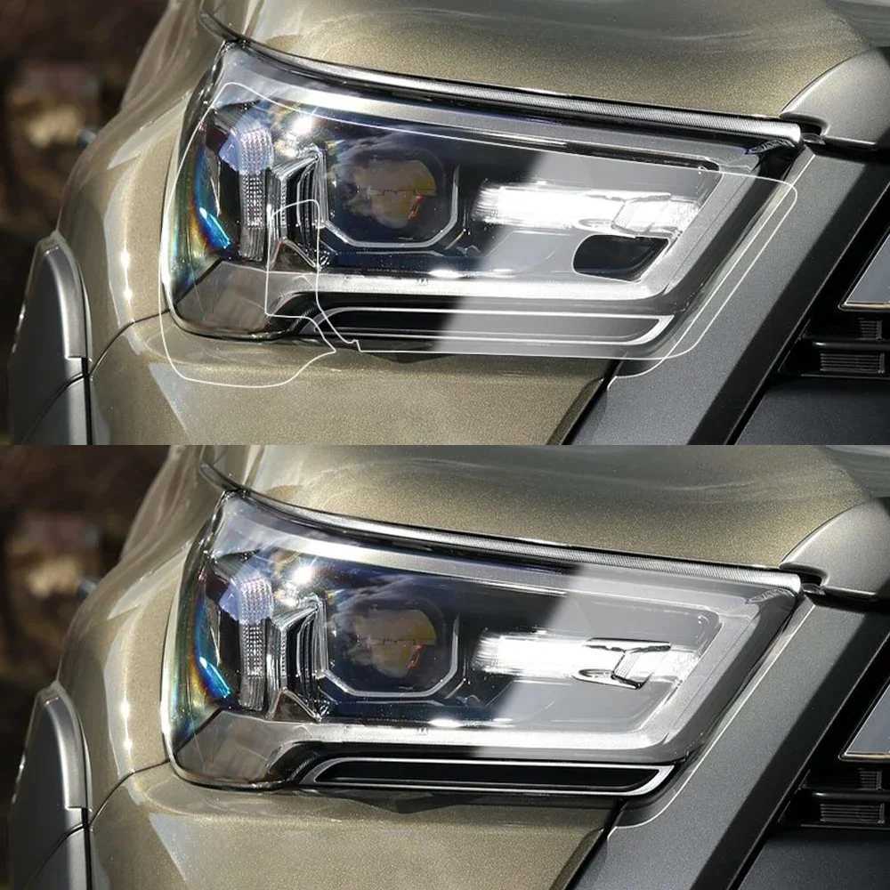 For Toyota Hilux 2024-2025 Headlight Protective Film Pre-Cut Smoke Black TPU PPF Vinyl Wrap Protective Kit