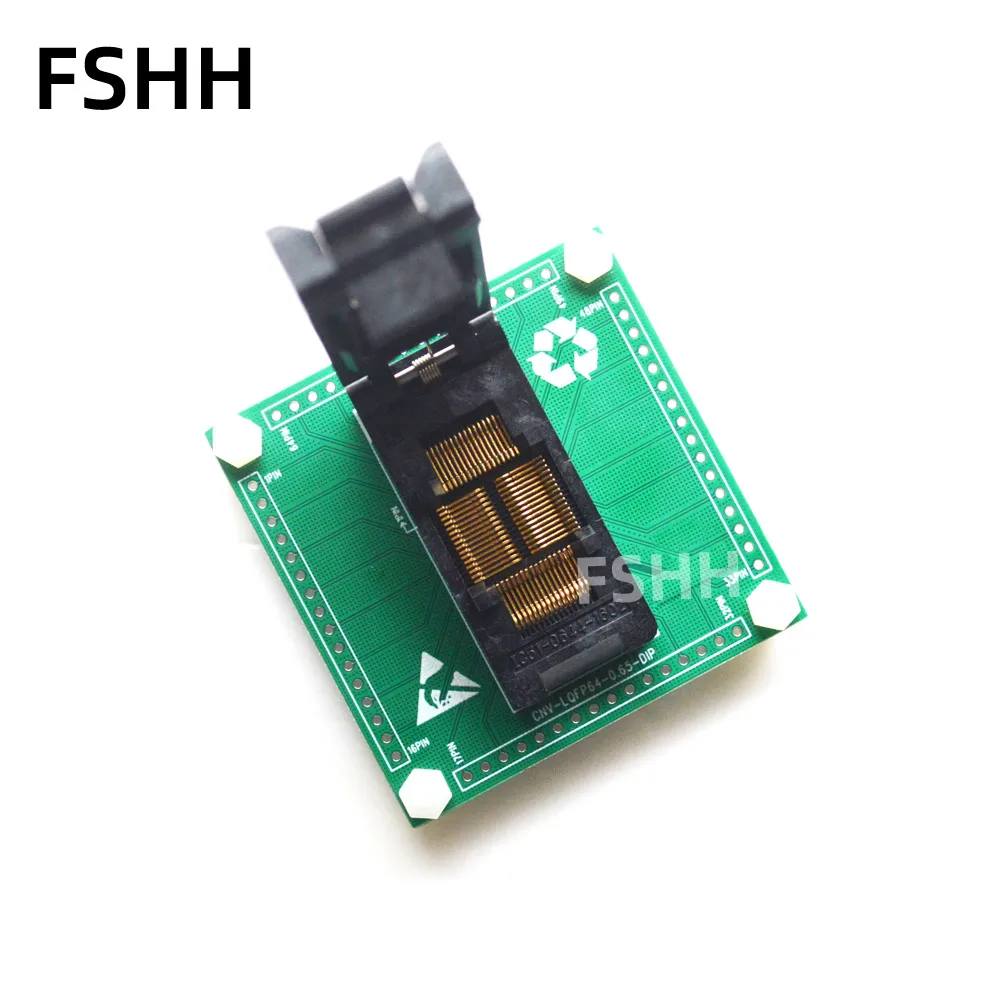 

TQFP64 QFP64 test socket QFP64 0.65mm to SIP 2.54mm adapter IC51-0644-1602 IC socket 0.65mm 12mmx12mm