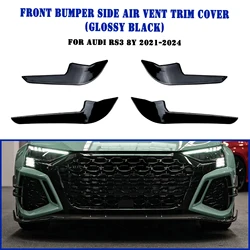 For Audi RS3 8Y 2021-2024 Sedan 4-Door Front Bumper Side Air Vent Trim Cover Car Fog Light Intake Frame Spoiler Splitter Canards
