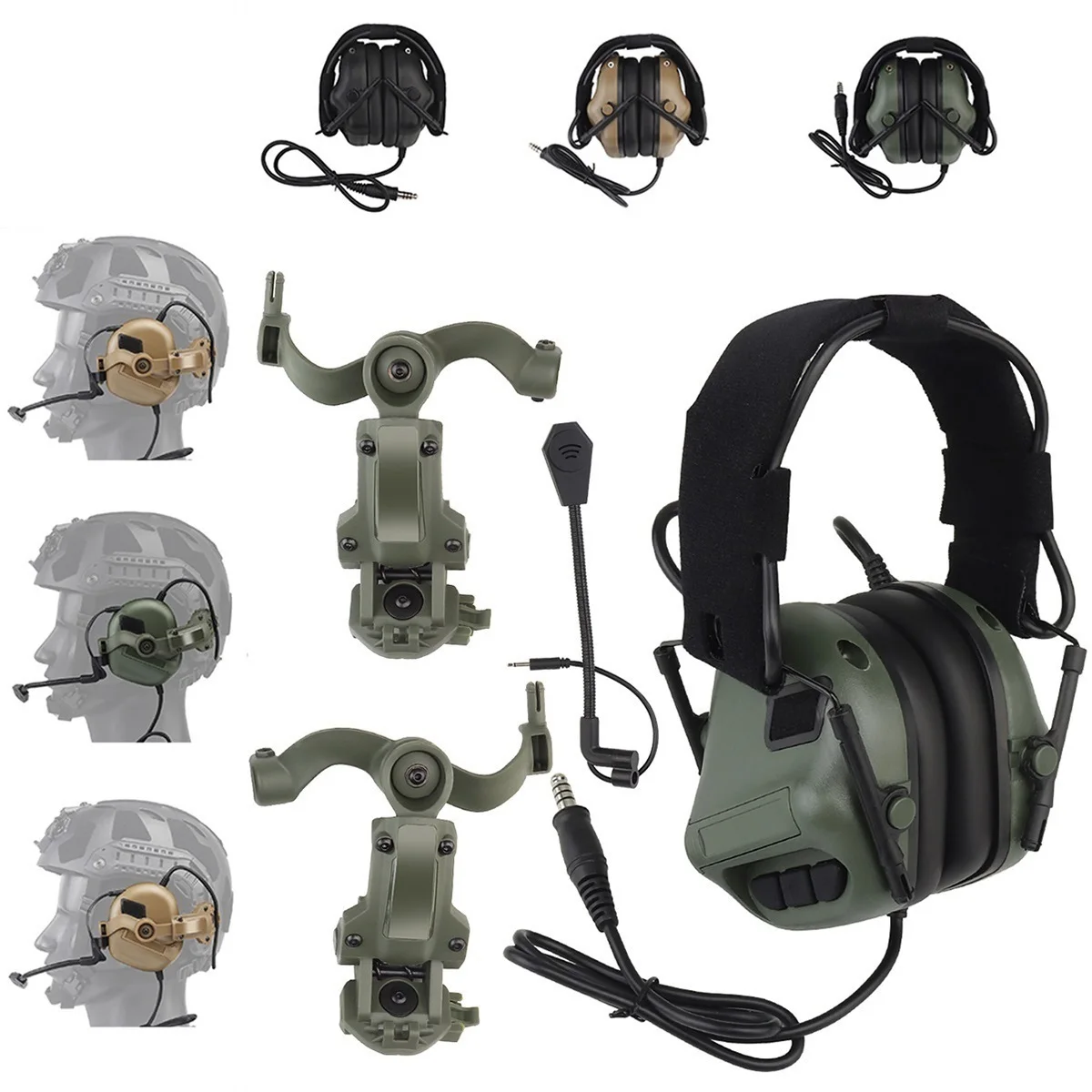 

Tactical Shooting Headset for FAST Helmet OPS Wendy M-LOK Arc Headset(Head-Mounted & Helmet-Mounted) Outdoor Hunting Earmuff