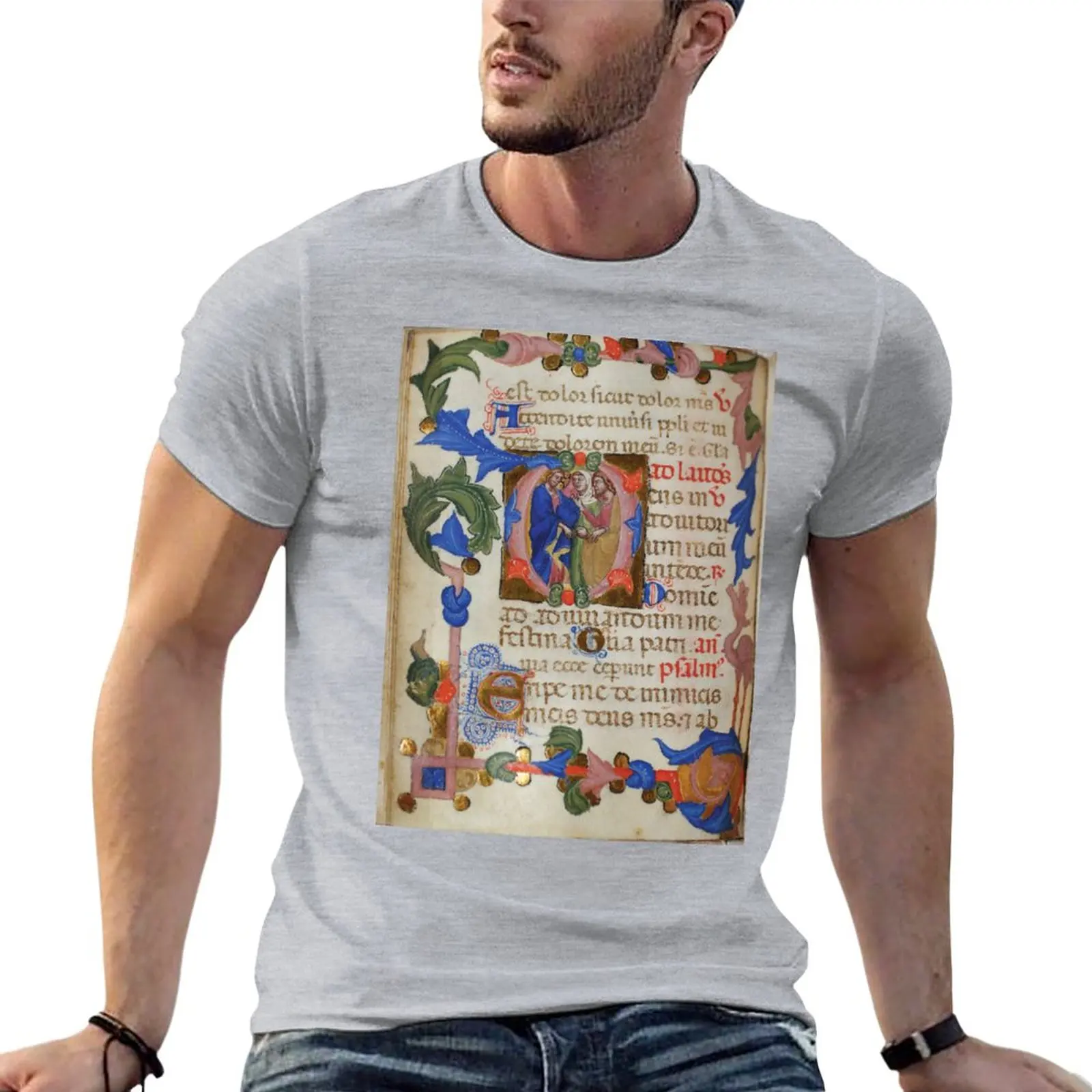 Italian book of hours, circa 1375 T-Shirt hippie clothes anime men t shirts