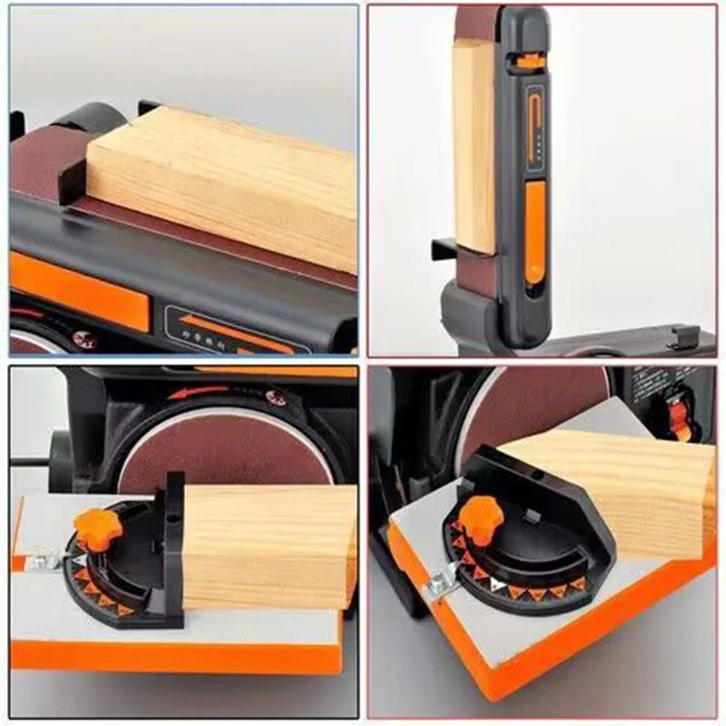 Belt Machine 550W Abrasive Belt Sanding Machine Woodworking High-Power Electric 220V Sandpaper Polishing 0-45 Angle Adjustable