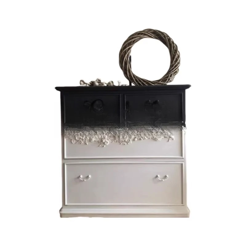 

Solid wood carving flower chest cabinet personalized drawer locker storage cabinet