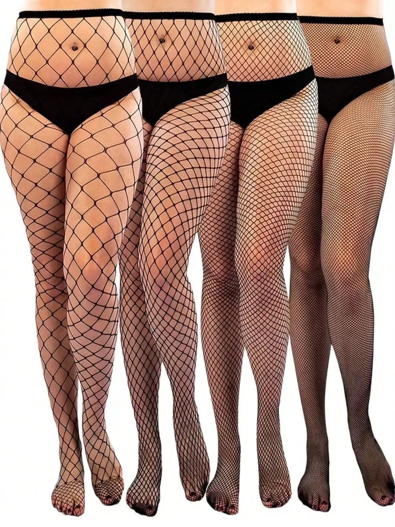 

Women's Black Fishnet Tights, High Elastic Sheer Stockings for Y2K Fashion, Spring Summer Daily Wear