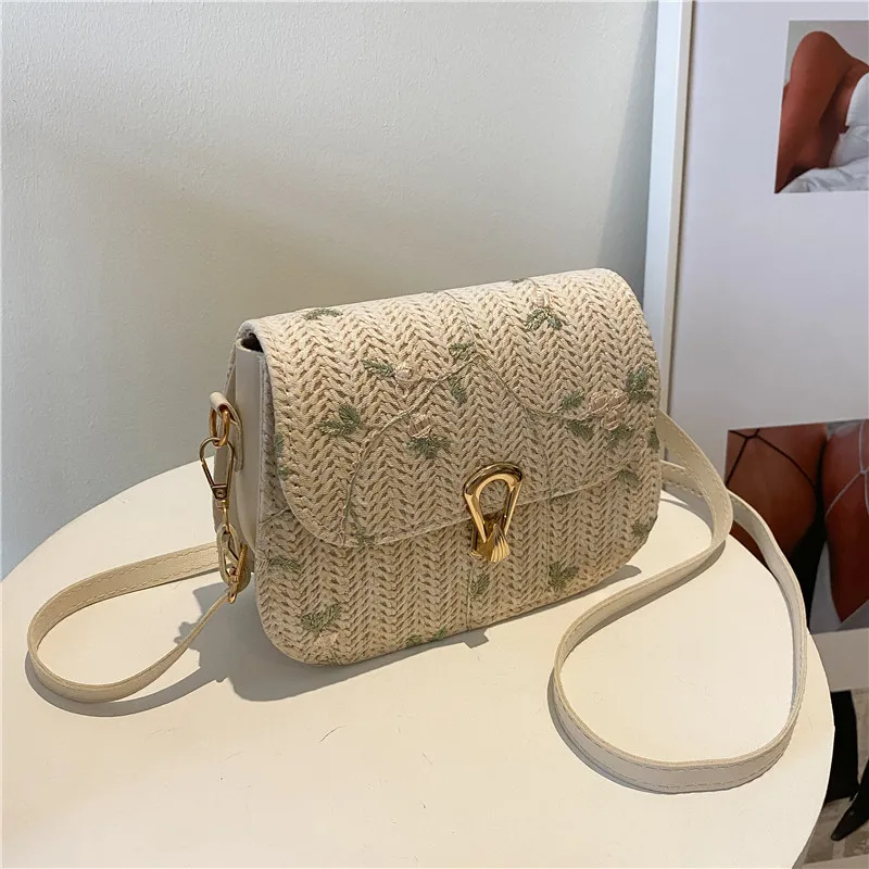 Sweet Lace Square Mulit Style Straw Bag Handbags Women Summer Rattan Bag Handmade Woven Beach Bohemia Handbag New Fashion