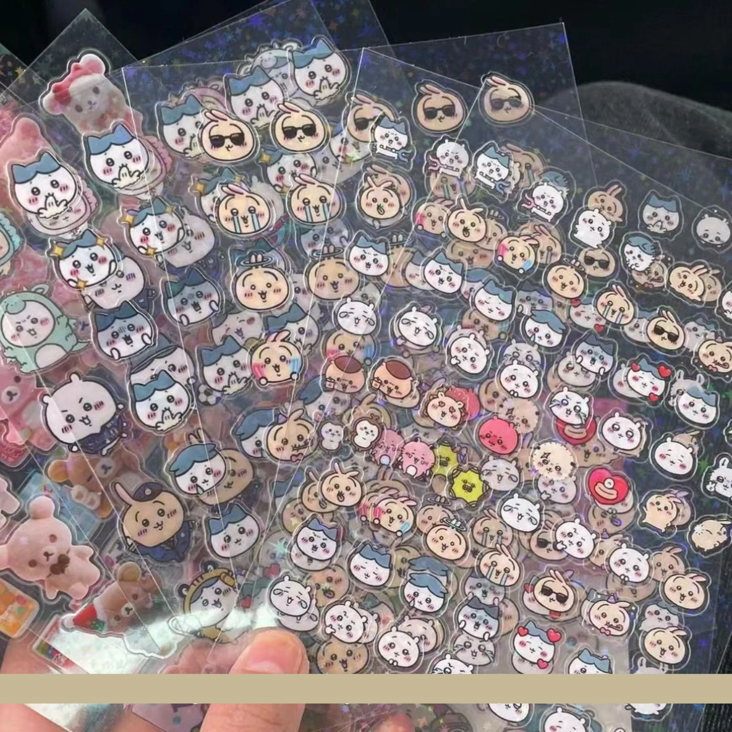 ملصقات نجوم ثلاثية الأبعاد من Chiikawa، ورق ختم لامع شفاف لطيف، ملصق تزيين كرتوني كاواي لسجل القصاصات #6