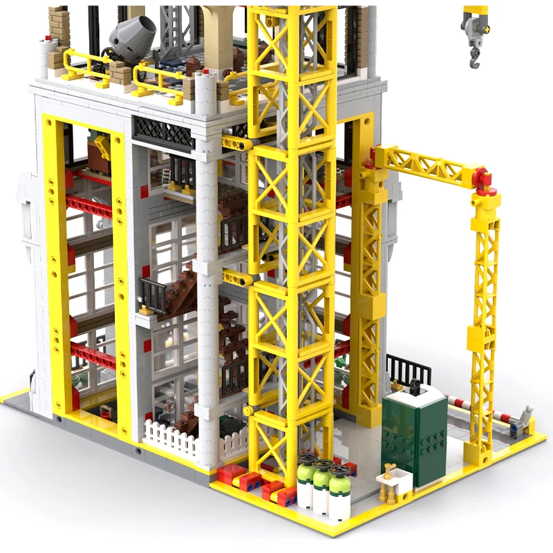 MOC Modular Construction Site City Construction Facilities Hanging Tower Building Blocks DIY Bricks Children Toy Birthday Gifts