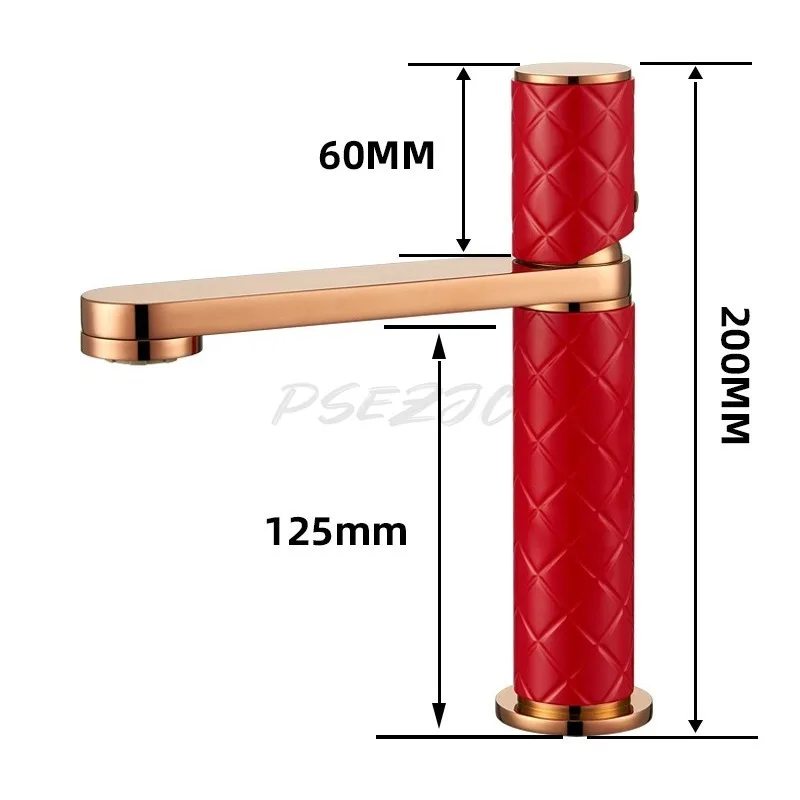 

Leather Design and Full Copper Hot and Cold Basin Faucet Head Personalized Basin Faucet with Luxurious