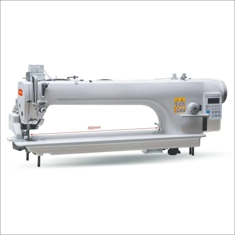 Three-needle Long Arm Direct Drive Compound Feed Lockstitch Industrial Sewing Machine Price Manufacturer