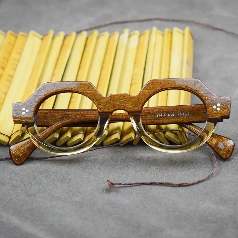 2026 New Handcrafted Thick Acetate Fashionable Niche High-Quality Men Spectacle Unique Frame Compatible With Prescription Lenses