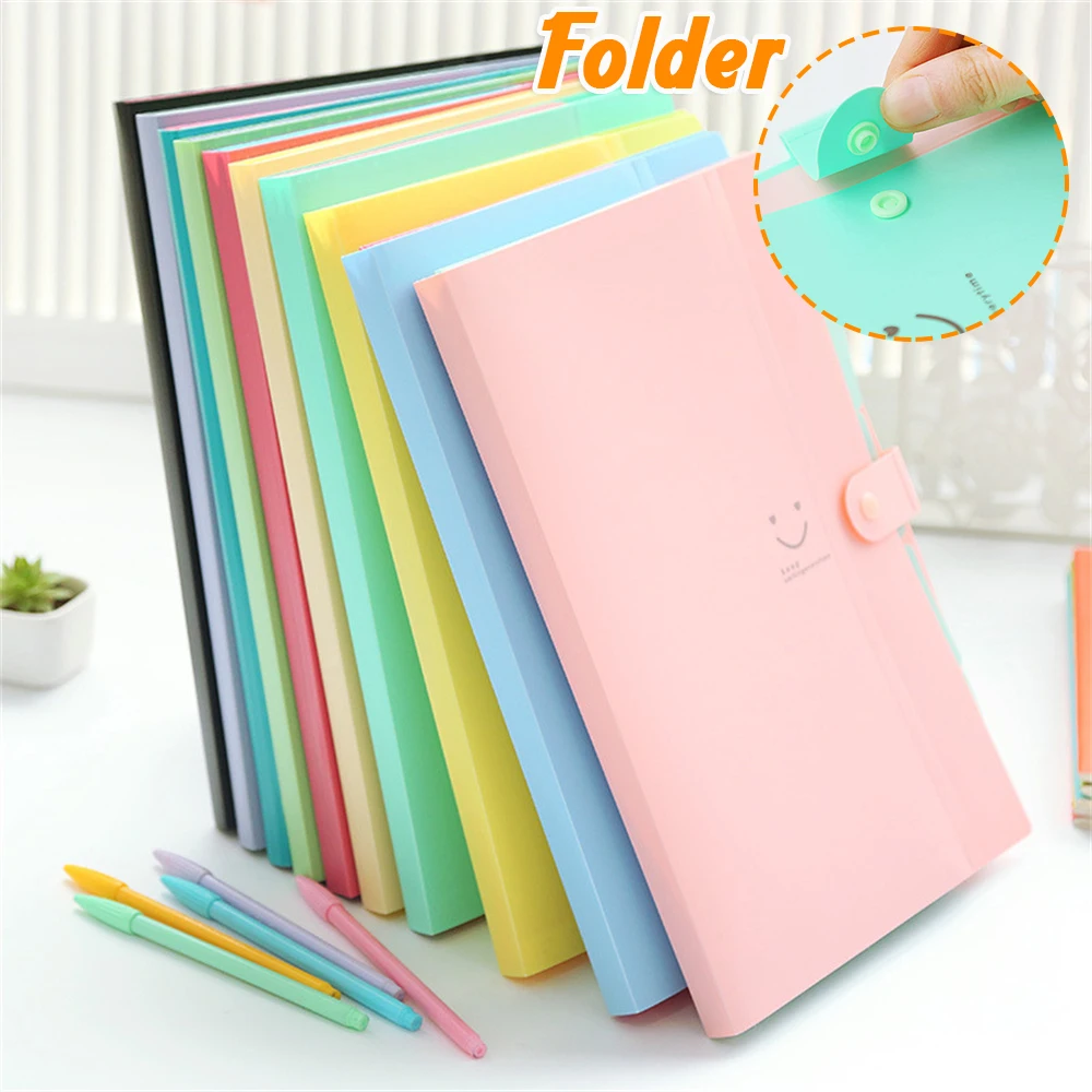 

A4-Paper Expanding File Folder Pockets Accordion Document Organizer for School and Office Supplies