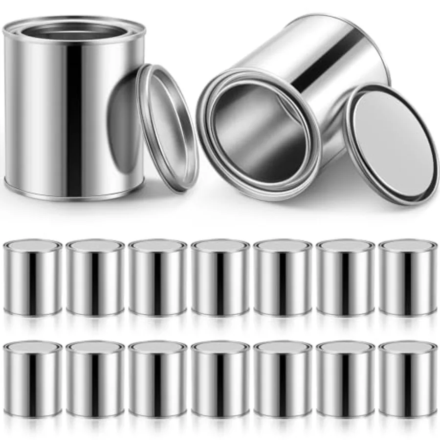 

Набор из 16 пустых металлических банок для краски с крышками, 0,84 пинта, без подкладки, маленькие универсальные металлические ведра для хранения