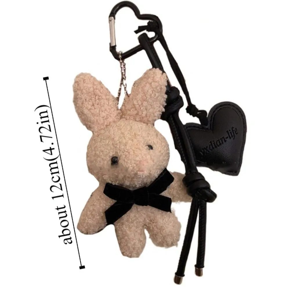 Bag Charm Fluffy Plush Rabbit Keychain Soft Cute Plush Rabbit Doll Pendant Kawaii Y2K Stuffed Backpack Pendant Hanging Ornaments