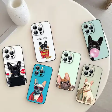 Dog Funny French Bulldog Phone Case For IPhone 17 16 15 11 12 13 14 Pro Max 16 Plus 12 Mini 7 8 XR XS 15Pro MAX Cover