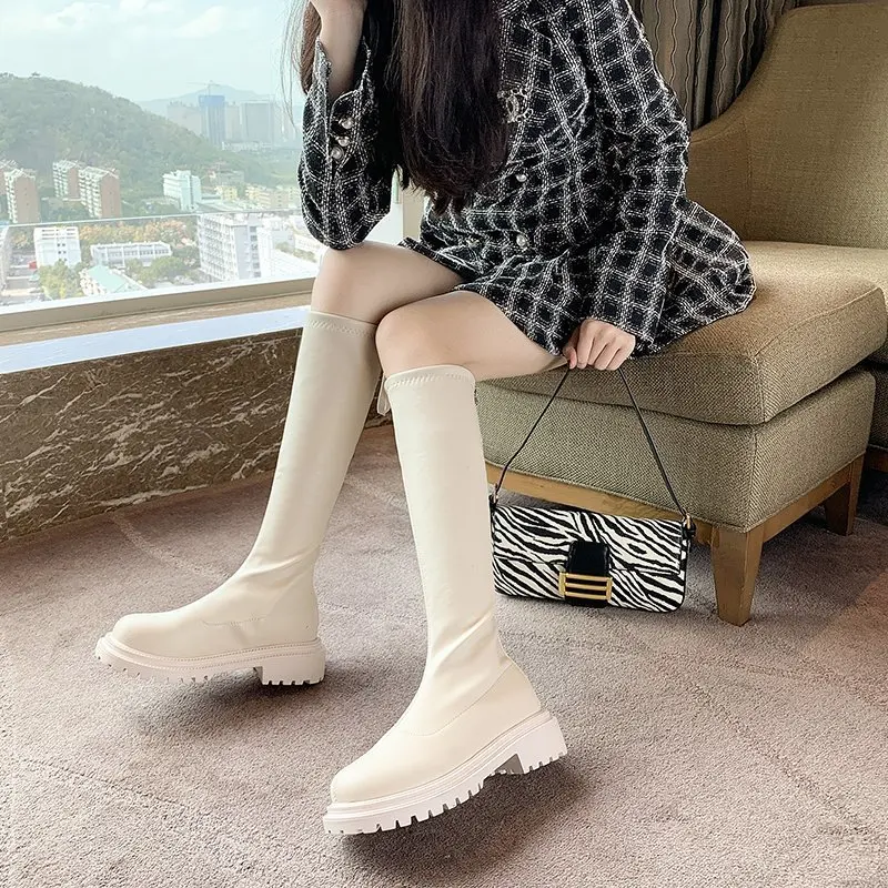 Women\'s Rubber Boots Boots-women Shoes Woman Winter Shoes Low Heels booties Round Toe Rain Mid Calf Autumn
