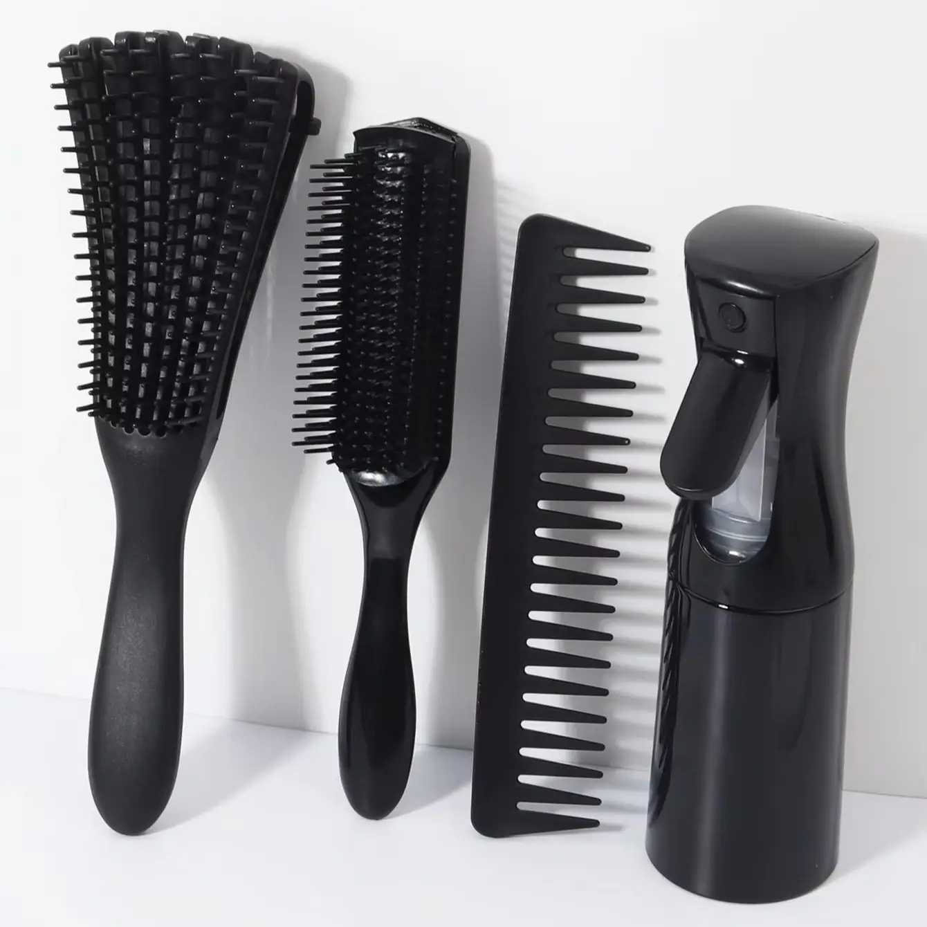 

4pcs hair grooming suit, nine row comb wide tooth comb spray bottle, styling hair accessories, special for real hair wigs