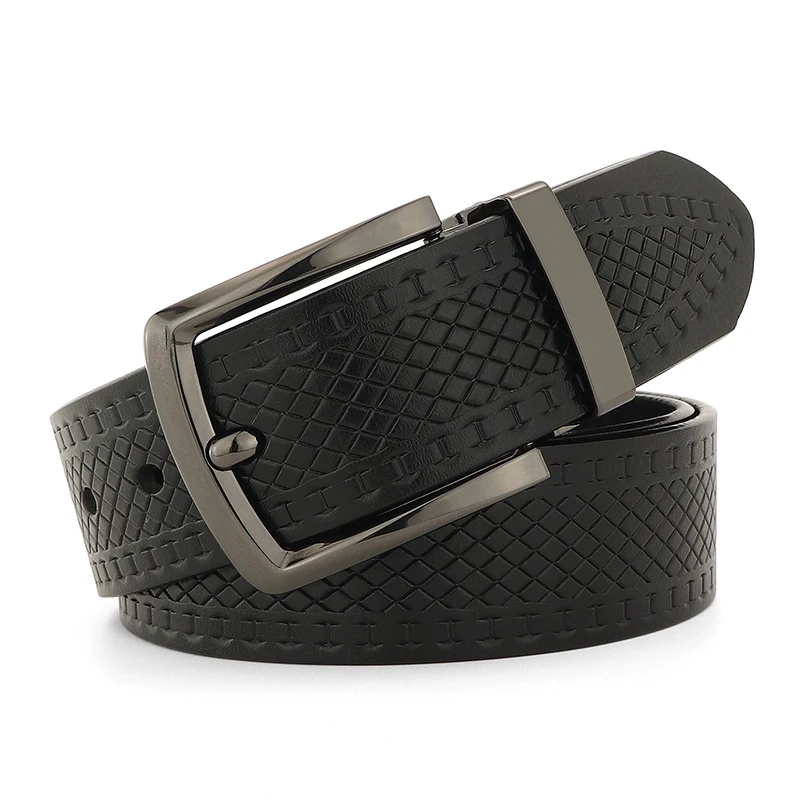 

Big pin buckle Cowskin belts men luxury famous brand high quality 3.8cm wide genuine leather younth casual ceinture homme