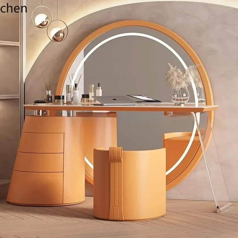 H1  Style Dressing Table High-End Bedroom Modern Simple Room Full-Length Mirror Storage Integrated Makeup Table