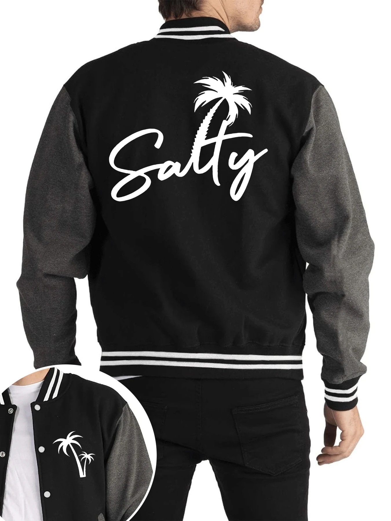 

Женская куртка с принтом Salty Coconut Tree, модная свободная бейсбольная майка, мягкая повседневная уличная одежда, осенняя флисовая женская одежда