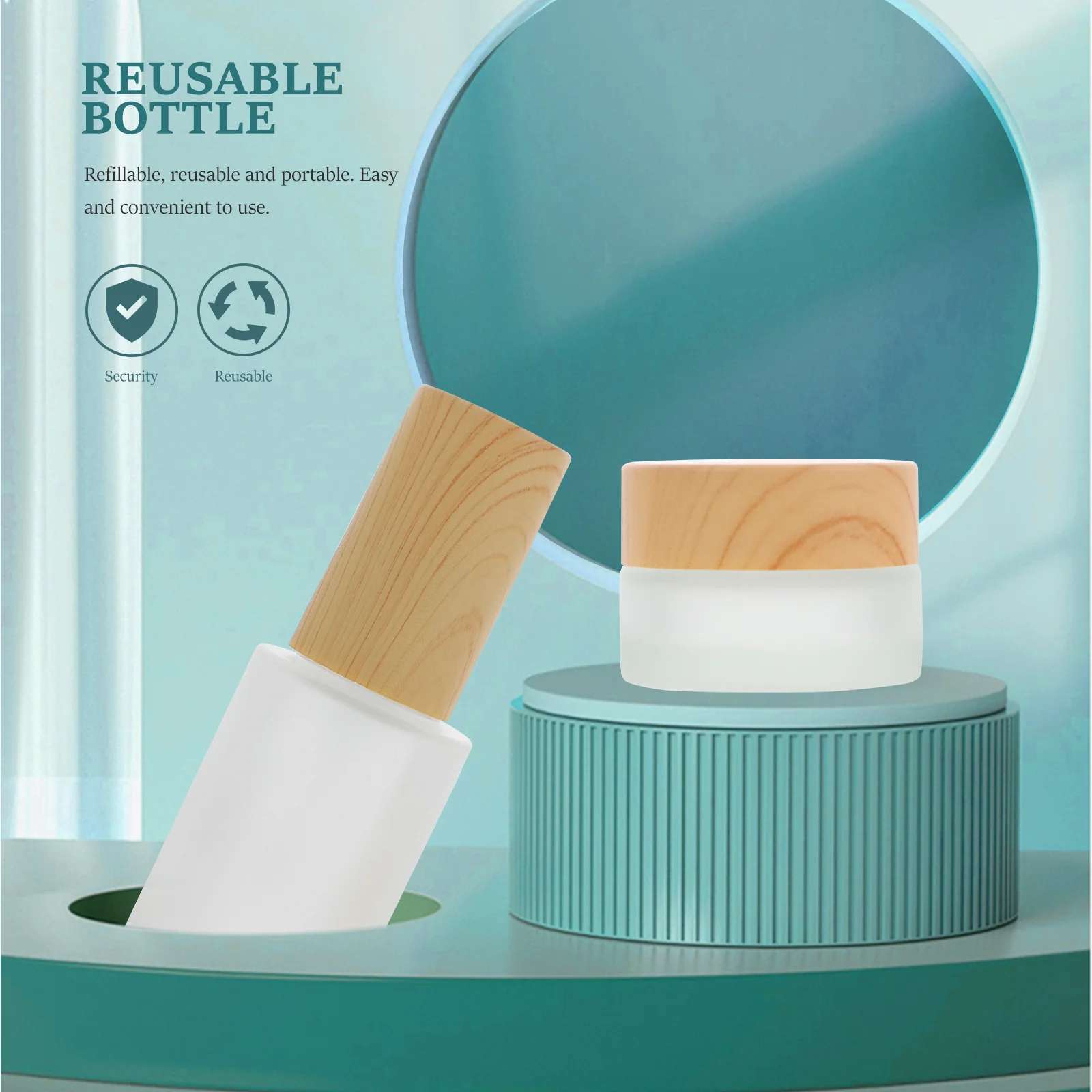 

1Set Nail Polish Remover Bottle Glass Spray Transparent Refillable Thickened Glass Storage Container for Makeup Remover Alcohol