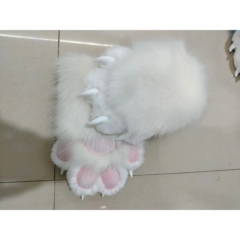 fursuit-colore-pour-fete-d'halloween-kigurumi-gants-a-pattes-en-fourrure-de-chat-costume-de-cosplay-kig-en-peluche-avec-griffes-d'ours-tigre-a-ongles