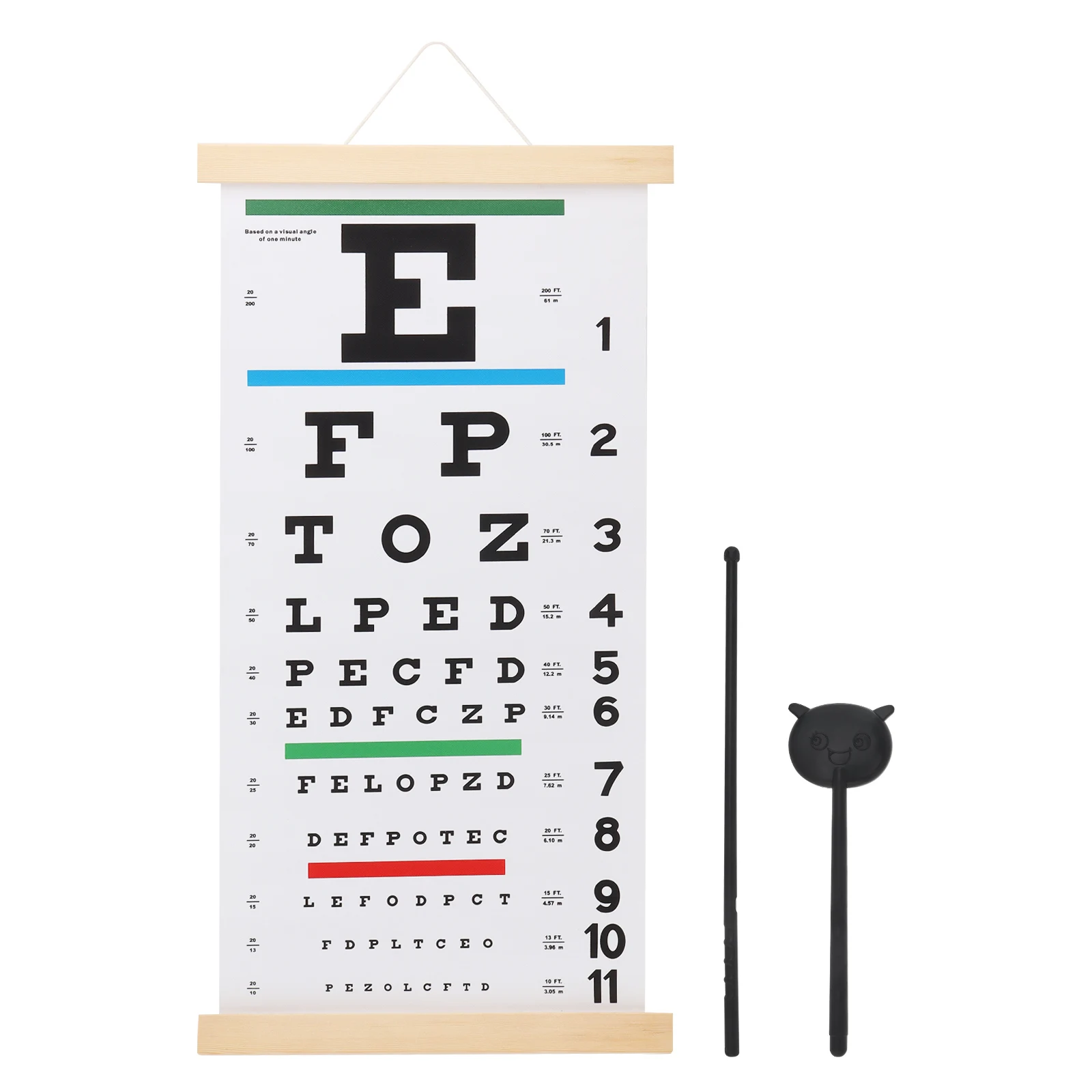 3pcs/pack Eye Charts Non-Reflective Visual Acuity Test Wall Chart Eye Exams for Hospital Home Kids Vision Schedule 22x11 Inches