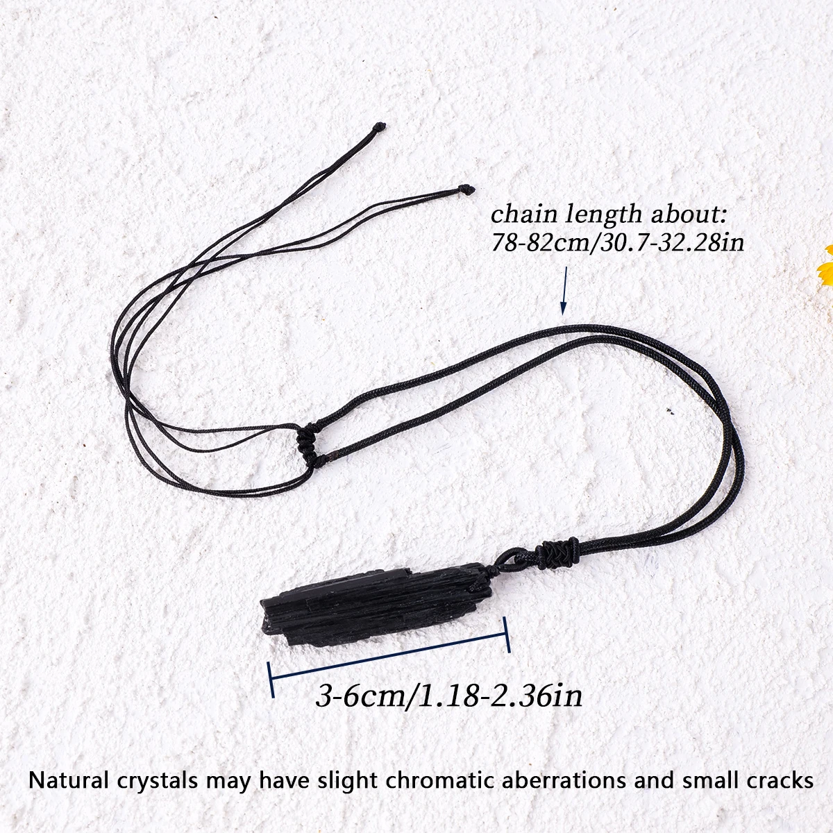 قلادة بدلاية من حجر التورمالين الأسود الطبيعي ، شكل غير منتظم ، حجر خام ، حجر كريستالي ، إكسسوارات #2