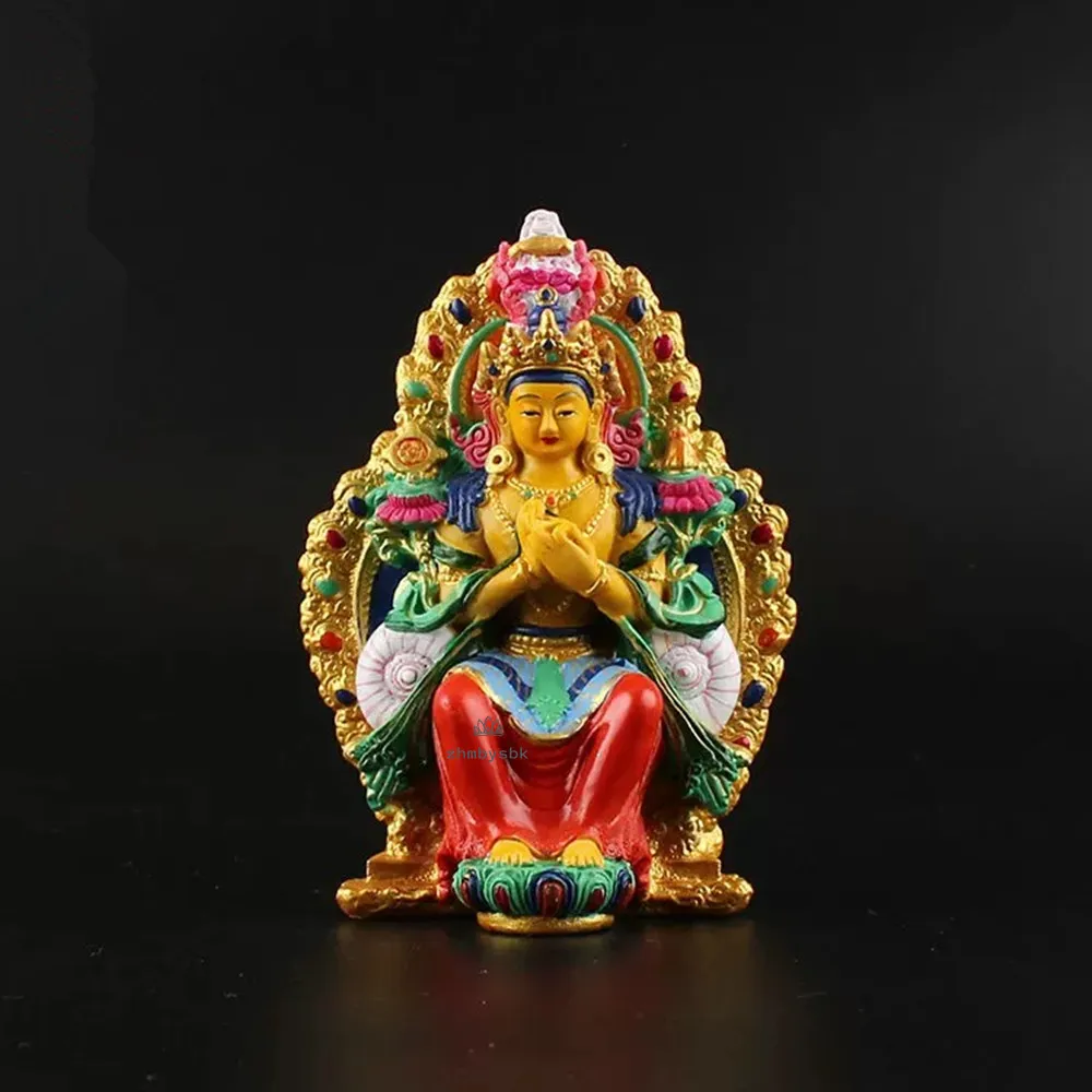 

Opening The Light Maitreya Buddha Figurine Car Furnishing Articles Hand Painted Auspicious Bodhisattva Maitreya Crafts Decor