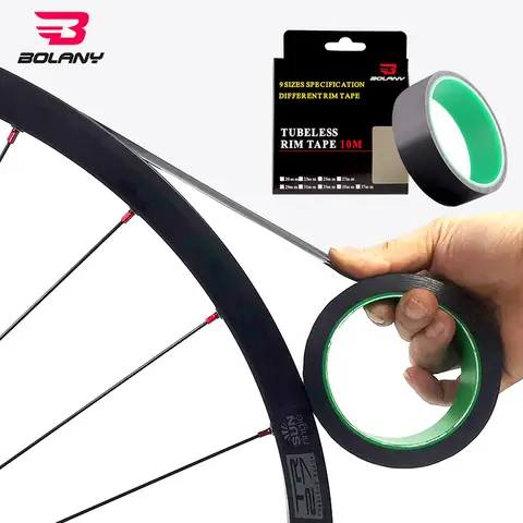 Fita para aro de bicicleta sem câmara de ar, largura 18/21/23/25/27/29/31/33 / 35mm * 10m, cinto de vedação de anel a vácuo, fita para vedação de pneus