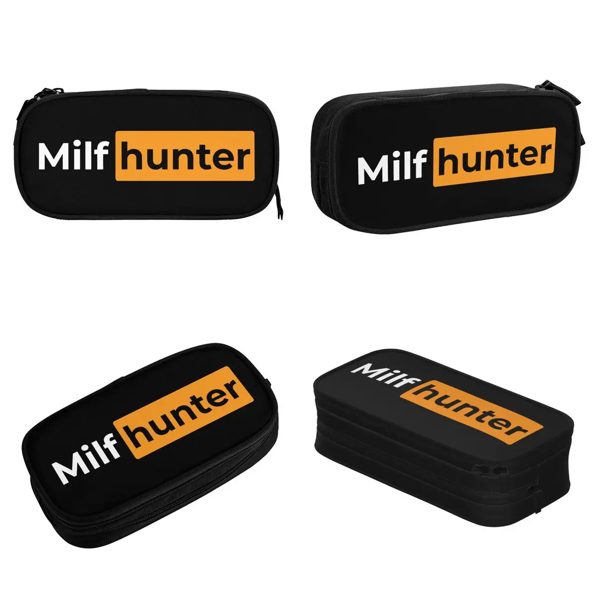 Engraçado milf caçador lápis caso caneta titular saco menina menino grande armazenamento material escolar cosméticos lápis