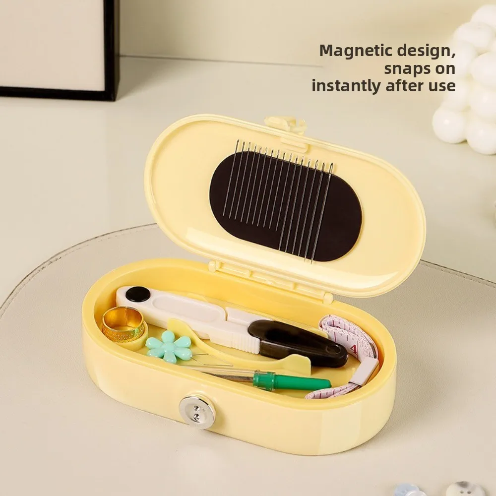 

Магнитная игольная коробка с допамином, иглы для ручного шитья, портативный набор инструментов для ручного шитья, нитки, перегородка, домашняя швейная коробка для взрослых