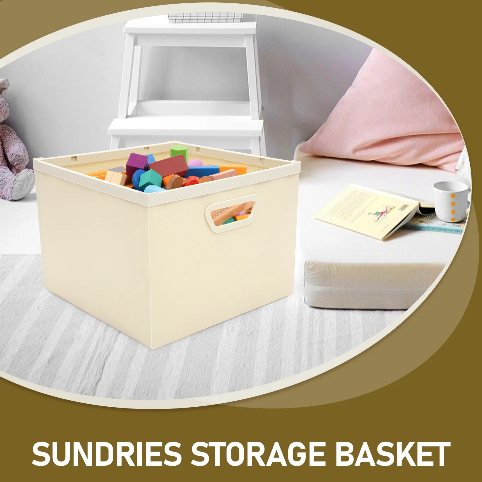 صندوق تخزين مكتبي قابل للطي متعدد الوظائف منظم للاستخدام المنزلي حاوية أشتات عملية حامل أدوات مكتبية على شكل مكعب