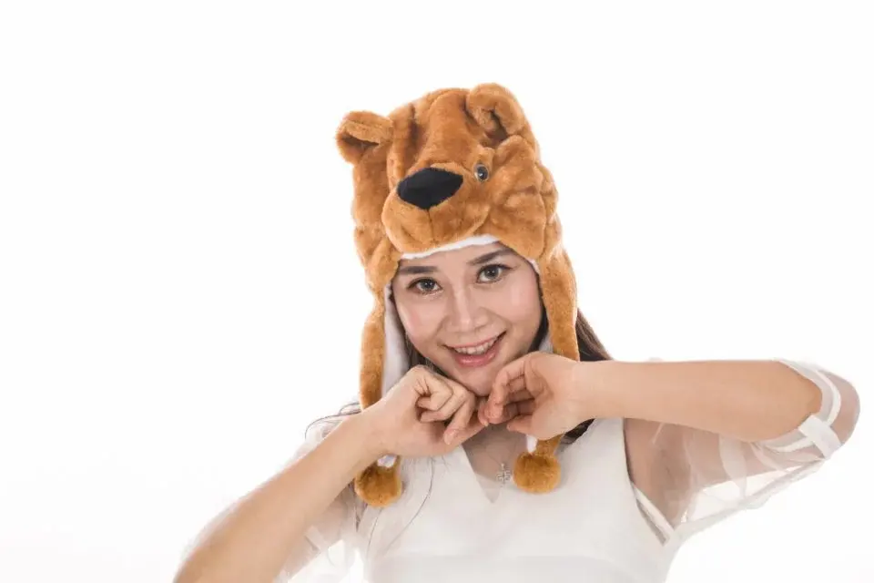 Plüsch Spaß Tierhüte One Size Cap Polyester mit Fleece Futter für Männer Frauen Teenager Junge Mädchen Mützen warm und süß – Detail 4