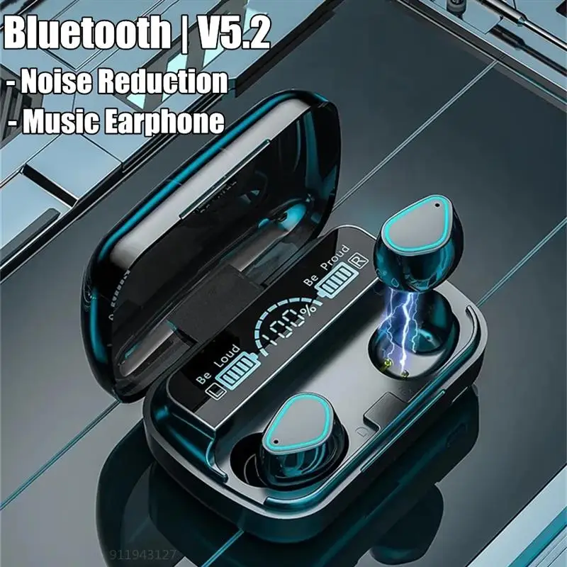 2023 NEW TWS Wireless Bluetooth Noise Reduction Earphone 9D HIFI Stereo Music Sports Headphones Waterproof Headset with MIC