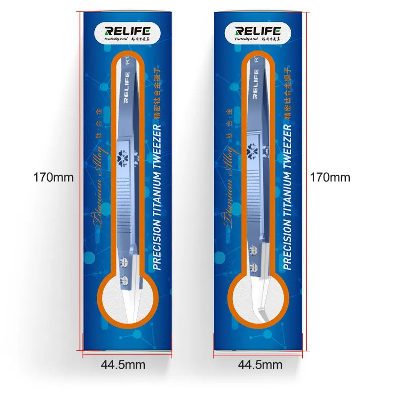 RELIFE RT-11E/15E Ceramic Straight Tip Electronic Soldering Tweezers Anti-Static Reverse Acid Resistant Precision Chuck Tweezers