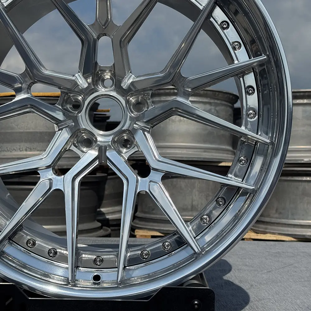 Factory2 Piece Luxury Car Wheel Rims 18 19 20 21 22 23 24 26 Inch 5x120 6061-T6 Alloy  Polished Racing