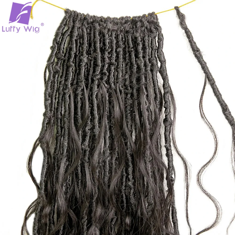 Körper welle häkeln Boho Locs mit Menschenhaar Locken vor geschlungene Göttin Locs häkeln Haar mit Menschenhaar lockige Enden synthetische Locs