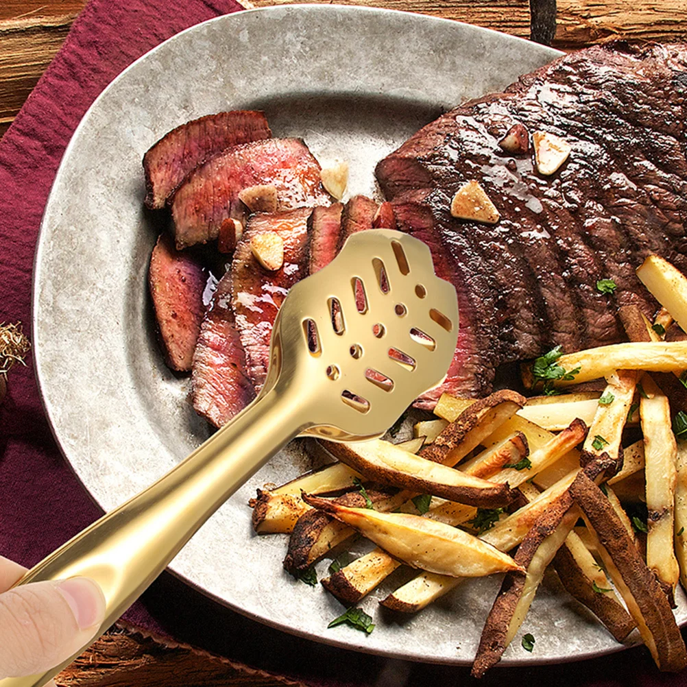 

2Pcs Stainless Steel Food Tongs Kitchen Buffet Tongs Ergonomic Design Lightweight Easy Storage Suitable for Bbq Party Home