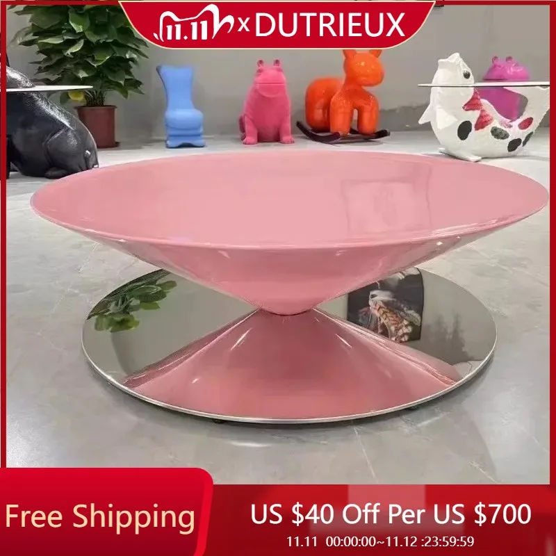 

Simple Vintage Side Table Classic Modern Nesting Storage Large Size Coffee Table Space Saving Round Mesas Bajas Trendy Furniture