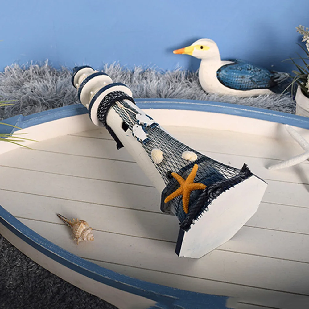 

Charming Wooden Lighthouse Decoration Unique Coastal Style Desktop Adornment Gift for All Occasions