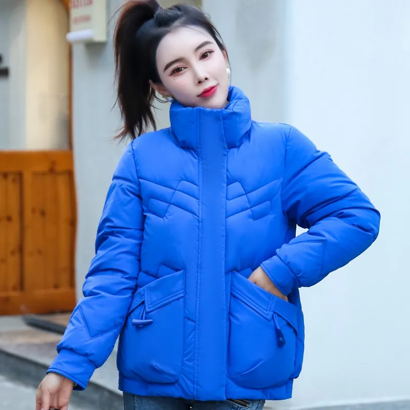 

New Winter Women Parka Stand-collar Cotton Padded Jacket Loose Warm Thicke Outerwear Down Cotton Casual Jacket Female Basic Coat