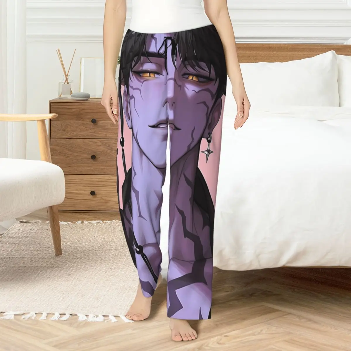 

Jinu KPop Hunters Demon Boy Пижамные штаны с татуировкой Осенние повседневные штаны для сна Студенческая дышащая домашняя одежда Пижамы большого размера