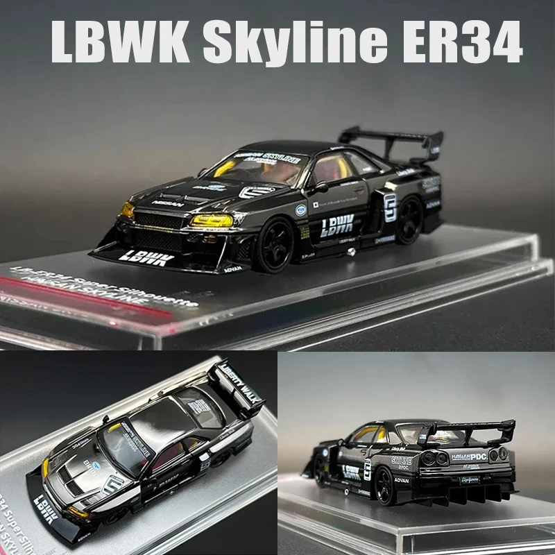 

Силуэт LBWK Skyline ER34 см 1:64, хромированные сменные колеса, литые, модели автомобилей, коллекция женских автомобилей