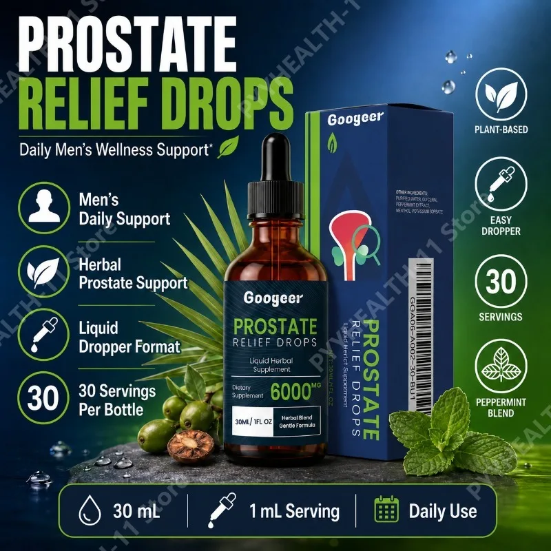 Saw Palmetto Drops for Men 10:1 Botanical Extract Glycerin Based Liquid Daily Men's Wellness and Nutritional Support 30ml